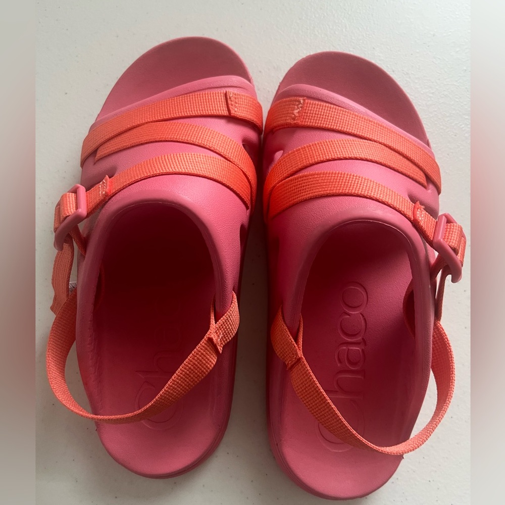 Chaco Coral and Orange Adjustable Sport Sandals